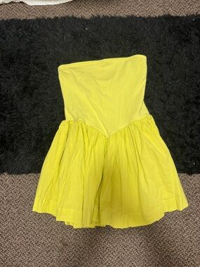 Bright Yellow Strapless Free People Sundress